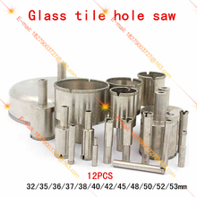 12 unids glass tile drill agujero consideró, perforación de perforación de diamantes diámetro 32 – 53 mm
