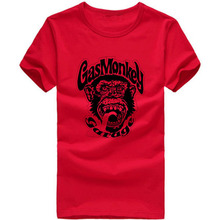 Printed Gas Monkey t shirts Monkey Sticker Gas Monkey t shirts Brand Fashion Casual Tshirt Clothing