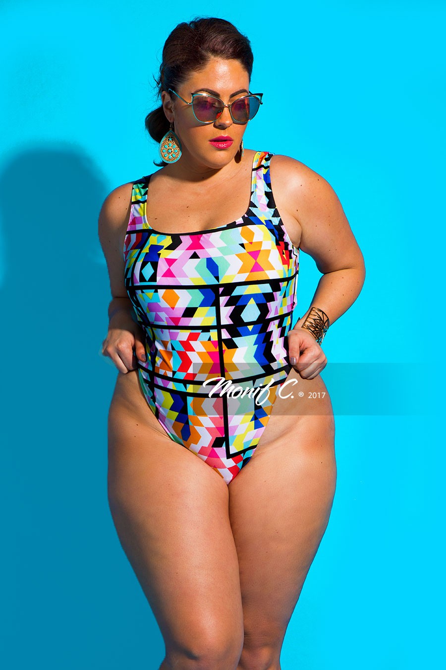 plus size high cut bikini