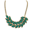 Hot Fashion Crystal Necklace Women Bib Statement Collar Chain Vintage Bohemian leaves pendant necklace X 403