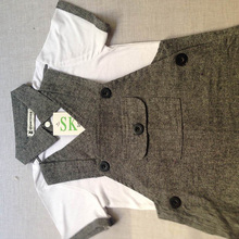 Wholesales 2PCS Infants Baby Boys Cloth Set T shirt Top Bib Pants Jumpsuit Overall Costume