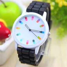 Fashion Women Silicone Geneva watch Candy Color Quartz Watch Reloj Mujer Hot Selling Women Dress Watch