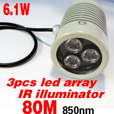 New Product  6.1W  850nm  100M  Day and Night Three led array IR illuminator for camera for shipping
