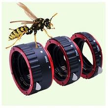 Red Metal Mount Auto Focus AF Macro Extension Tube/Ring for Canon EF-S Lens T5i T4i T3i T2i 100D 60D 70D 550D 600D 6D 7D