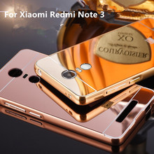 Hot Sale For Xiaomi Redmi Note 3 Case Luxury Mirror Metal Aluminum+Acrylic Hard Back Cover For Redmi Note3 Fundas Accessory Capa