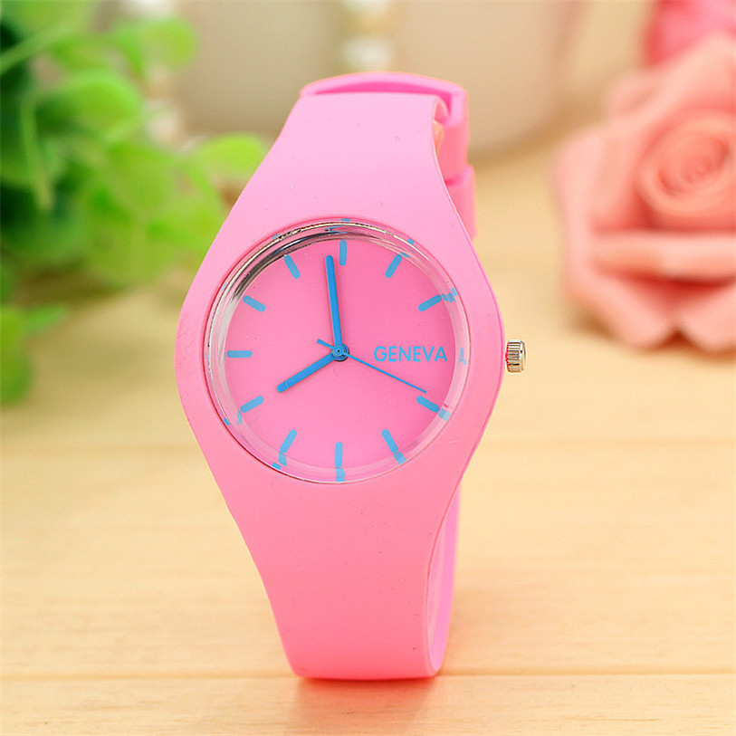 Superior Fashion Womens Leisure Sports Candy colored Jelly Watch Silicone Strap July4