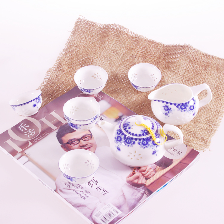 Dining bar Ceramic Kung Fu Teapot Tea Cup Set Travel Porcelain Tea Set