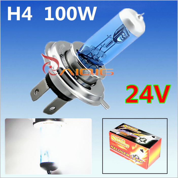 2pcs 24V H4 100W Super Bright Fog Lights Halogen Bulb High Power Headlight Lamp Car Light Source parking Head White 100/90W