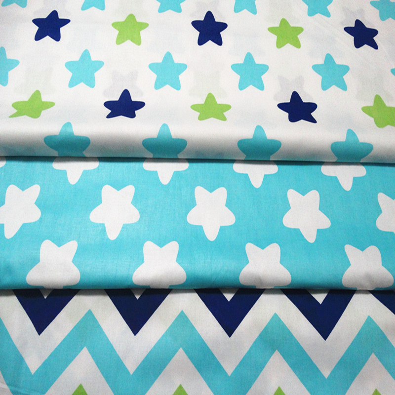 Stars Wave Print 100% Cotton Twill Fabric Patchwork The Cloth Tissue Tilda For Diy Sewing Craft Bedding Home Textile Material