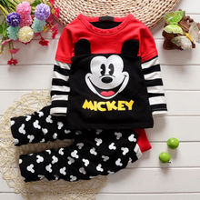 baby 2pcs clothing set!! new unisex baby kids clothes children clothing full sleeve minnie mouse tops dot long pants