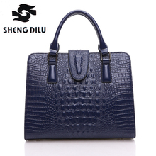 High Quality 100 Genuine Leather Women Handbags Classic Aligator HandbagsFor Women Fashion Brand Brief Lady s