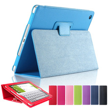 For new ipad Litchi Pattern Magnetic Sleep Wake UP Flip Leather Smart Stand Case For Apple Ipad 2 3 4 With Retina PU Cover Pouch