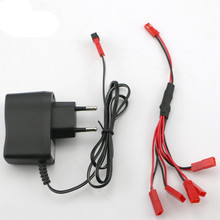 Free Shipping JJRC H8C Spare Parts 2 to 5 Charger Cable with 5pcs 7.4V 500mAh Lipo for H8C DFD F182 F183 RC Quadcopter