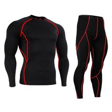 Base Layer Long Sleeve T-Shirts Breathable fitness wear compression fitness sets Bicycle Bike long pants+long shirt