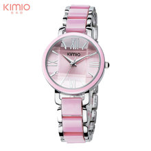 Brand Kimio Women Ladies fashion casual Luxury Bracelet Watches simulated ceramics Stainless Steel Quartz Dress wristwatches