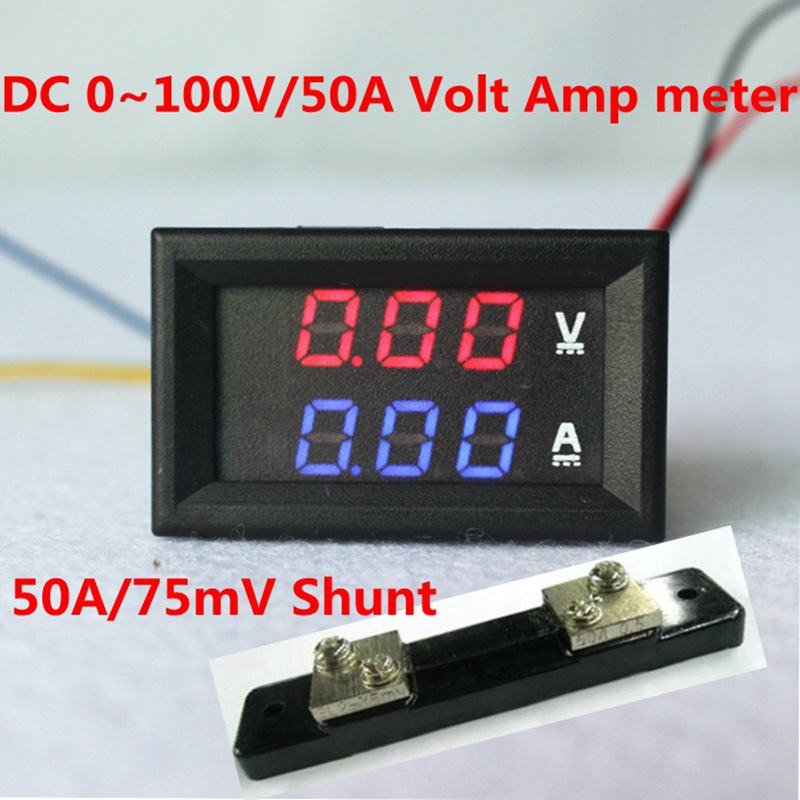 2in1 DC Volt Amp Dual display Meter 0.28