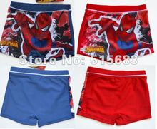 Retail 2016 1Pc New Boys’ Red Blue Spider Man Swimsuit Trunks Swimming Costumes 4-10Y Swimwear Kids Surfing Bathers