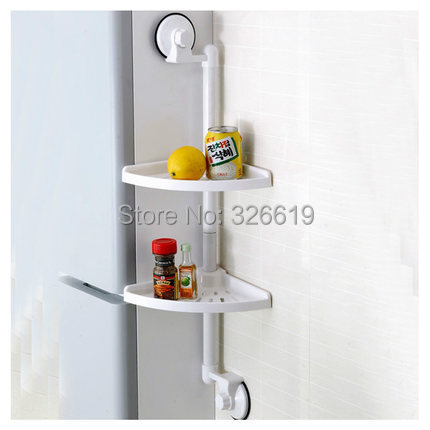Dual Tier Shuangqing 1808 double layer bathroom strong suction cup corner rack storage rack tripod shelf basket bathroom shelves