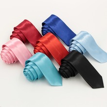 Úzká jednobarevná pánská kravata z Aliexpress