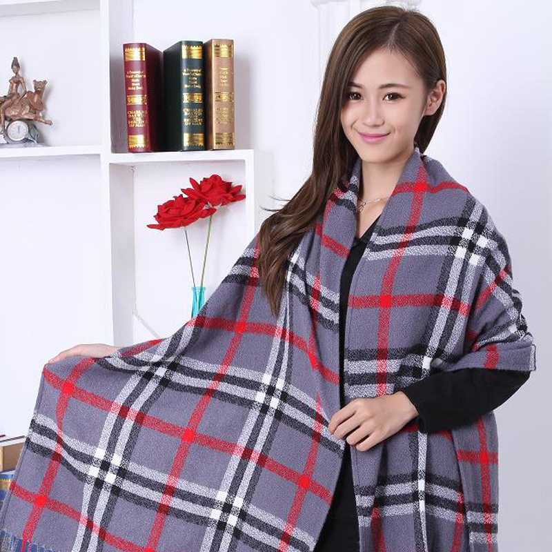 2016 Hot Autumn And Winter Pashmina Cashmere font b Tartan b font Plaid Double sided Lengthen