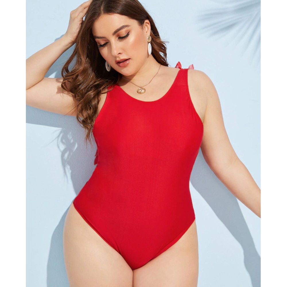 red plus size bathing suit