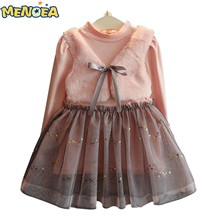 Menoea-Long-Sleeve-Girl-Dress-2017-New-Autumn-Dresses-Children-Clothing-Princess-Dress-PinkWool-Bow-Design