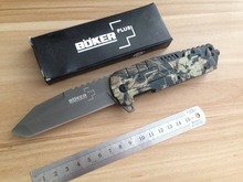 Boker PLUS DA21 CAMO aluminio revestimiento Titanium de la manija 440 57HRC plegable navajas CAMPING cuchillo táctico