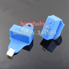 1pair New Bike Bicycle Blue Silicone 3 LED front or rear Light 7 Modes Lamp