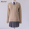 Japanese Preppy Style Uniform Sweater Women Men Student V Neck Long Sleeve Pullovers JK Cosplay Cotton