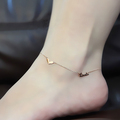 Top Quality 18KGP Rose Gold Plated Love Heart Anklet Fashion Women s Titanium Steel Jewelry Designer