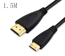 New Black 1 5 1 8 Meter HDMI Mini to HDMI Male 1 5m 1 8m