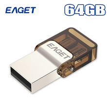 Eaget V9 Usb Otg Flash Drive 16GB USB 2.0 & Micro Usb Double Plug Smartphone Pen Drive For Android 4.0 Above Pass H2test