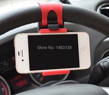 Universal Safety Nearest Auto Steering Wheel Mobile Phone Holder Rubber Band Car Bracket Scalable Stand For iPhone 5s 5 4s 4 GPS
