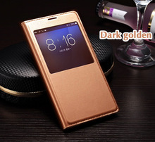 Smart View Sleep Function Open Window Leather Flip Back Cover Protect Case for Samsung Galaxy S5
