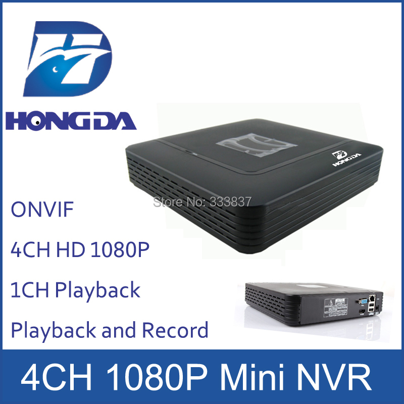 ONVIF H.264 4CH HD 1080P Mini NVR Security Network Video Recorder for IP camera 4CH realtime view 1CH playback up to 4TB HDD