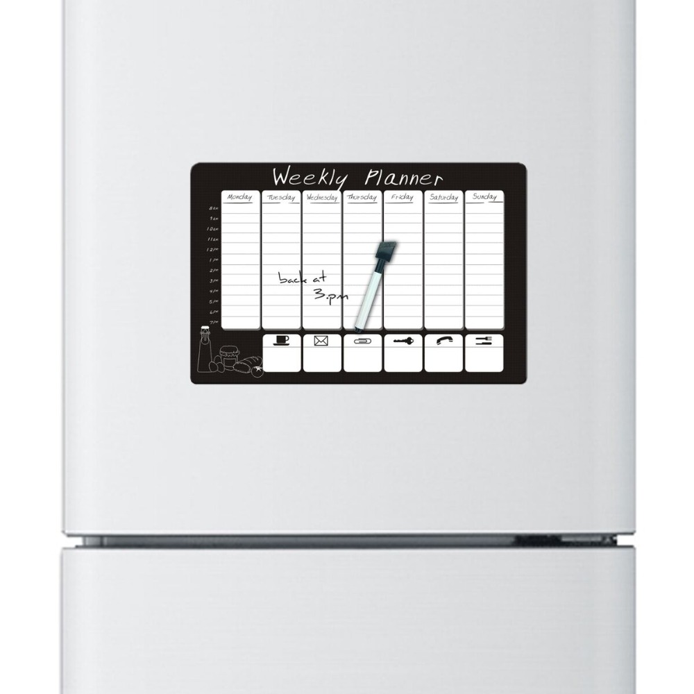 Week planner black print Custom creative magnet board fridge magnet message board  refrigerator decorative magnet sticker board