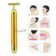 New Arrival Energy 24K Gold Beauty Bar Pulse Firming Massager Facial Roller Massage Lady Beauty Face