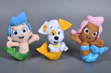 3pcs Cute Nickelodeon Bubble Guppies stuffed Toy Anime Gil Molly Bubble Puppy Mini plush doll dog fish pet shop toy for children