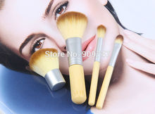 4pcs set 4Pcs Earth Friendly Bamboo Elaborate Makeup Brush Sets makeup brush kits tools facial brush