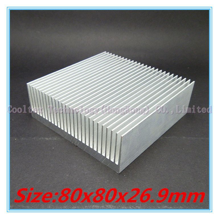 High power 80x80x26.9mm radiator Aluminum heatsink Extruded  heat sink for Electronic chip heat dissipation