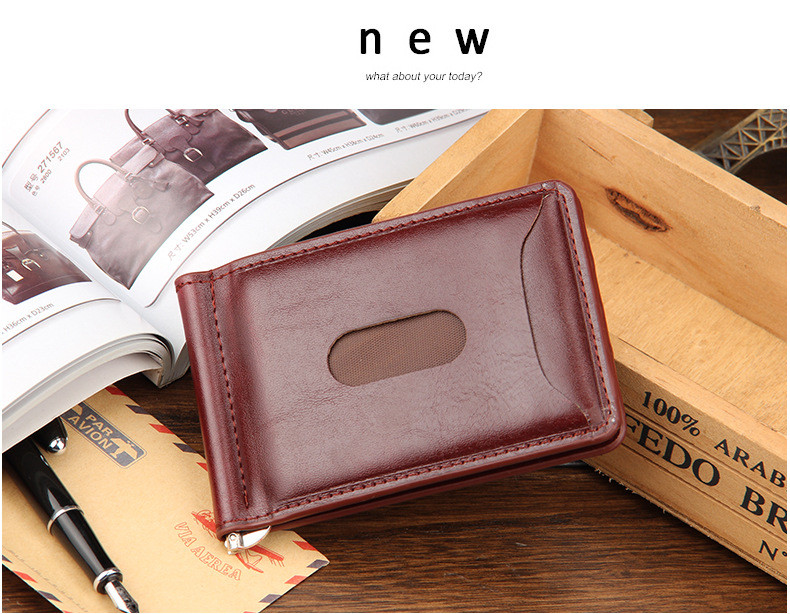 2015 New Arrival Wallet Leather Men, Men\'s Coin Bag Clip, Fashion Dollar Solid Thin Wallet Card Holder Purse Travel Case Men Purse (8)