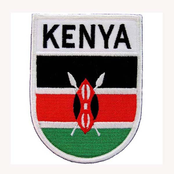 free shipping fee KENYA SHIELD FLAG PATCH 3 inch embroidery patch heat