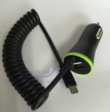 LANBIAN USB Car Charger Total 3 4A with Spring Shape Micro USB Cable Lighting Cable for
