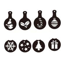 8 PCS Christmas Plastic Coffee Stencil for Latte Art/Cappucino