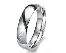 2015 Hot Couple Heart Shape Matching Stainless Steel Lovers Promise Wedding Bands Ring High Quality Free