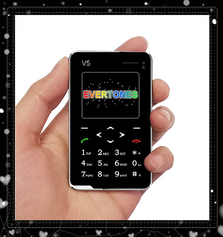 2016 Evertones V5 Mini music card phone 1 8 Ultra Thin AIEK V5 touch keyboard mobile