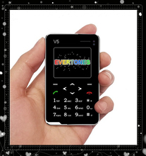 2016 Evertones V5 Mini music card phone 1.8′ Ultra Thin AIEK V5 touch keyboard mobile phone Christmas kid Gift pocket Cell phone