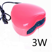 220V 3W LED Curing Lamp Pink Heart-shaped UV Gel Polish Dryer # 5292-2