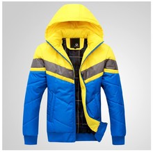 2015 winter men down jacket padded clothes fashion hooded thickening cotton-padded jacket coat