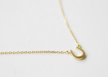 1PCS- N069 Gold Silver Lucky Horseshoe Necklace Mens Jewelry Horse Hoof Necklaces Cute U Necklace Small Simple Necklace